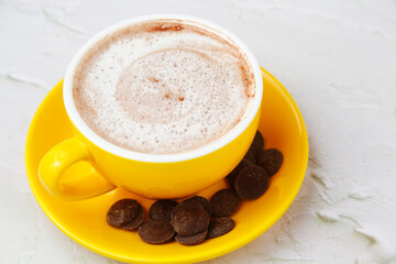 Freshly made cup of hot belgian chocolate drink