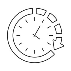 The passage of time  vector icon. Line sign for mobile concept and web design. Symbol, logo illustration. Vector graphics