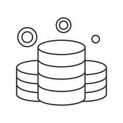 Money coins  vector icon. Line sign for mobile concept and web design. Symbol, logo illustration. Vector graphics