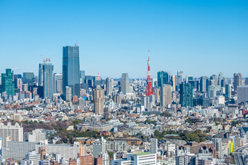 Fototapeta na wymiar 日本の首都東京都の東京タワーと街並み