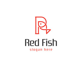 Letter R Fish Logo
