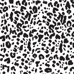 Black and White Leopard Animal Skin Seamless Allover Pattern Design Artwork