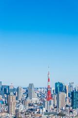 Fototapeta na wymiar 日本の首都東京都の東京タワーとビル郡