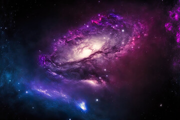 Naklejka na ściany i meble view of the Milky Way galaxy. a starry night sky. landscape with a blue purple milky way gradient. Generative AI