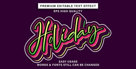 editable text effect holiday