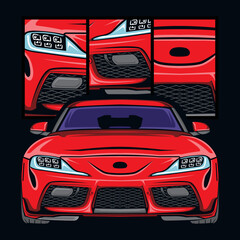 vector red car