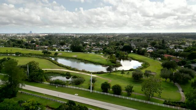 Aerial footage golf club in Davie FL USA