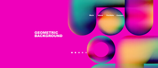 Abstract circles and round shapes landing page background. Vector Illustration For Wallpaper, Banner, Background, Card, Book Illustration, landing page. Pattern design concept