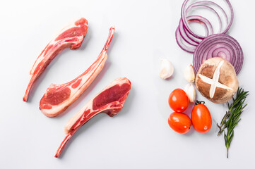 Fresh delicacy Tomahawk lamb chops
