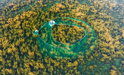 golden ring on blue background