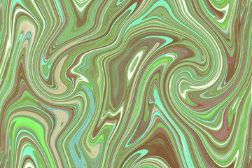 ややくすんだ淡めの緑のバリエーションの渦のあるレトロなマーブリング模様