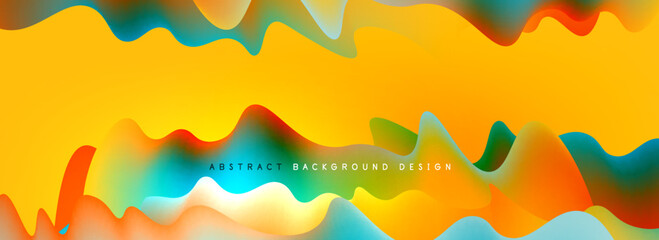Dynamic liquid waves abstract background for covers, templates, flyers, placards, brochures, banners