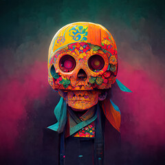 beautiful illustration of the day of the dead