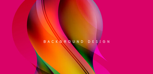 Abstract elegant flowing shapes background, fluid gradient colors. Template for covers, templates, flyers, placards, brochures, banners