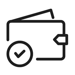 wallet checkmark vector icon