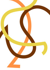 Graphic Lines Yellow Orange Brown 