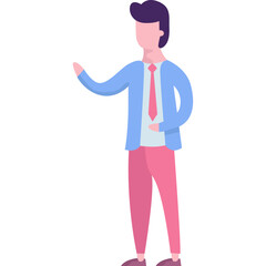 Businessman in suit vector icon isolated on white