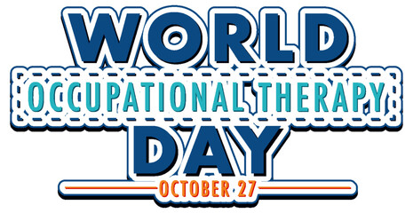World occupational therapy day text design