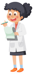 Fototapeta premium Scientist girl cartoon character