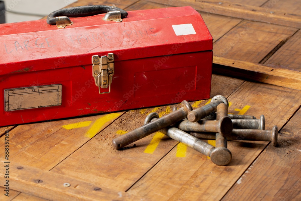 Wall mural red toolbox