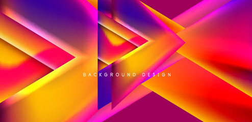 Abstract bakground with overlapping triangles and fluid gradients for covers, templates, flyers, placards, brochures, banners