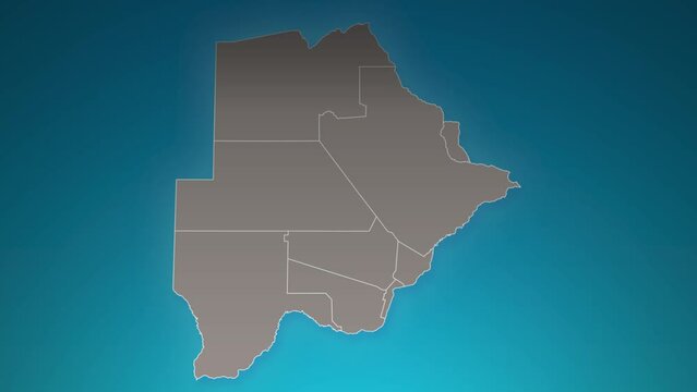 botswana country map with zoom in Realistic Clouds Fly Through. camera zoom in sky effect on botswana map. Background Suitable for Corporate Intros, Tourism, Presentations.