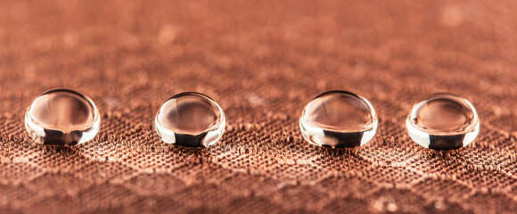 Waterproof nanofabric. Protects against rain and bad weather conditions. Macro.