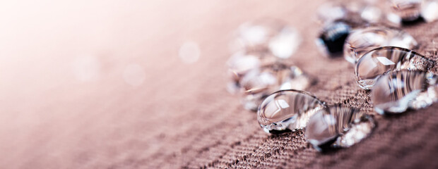 Waterproof nanofabric. Protects against rain and bad weather conditions. Macro.