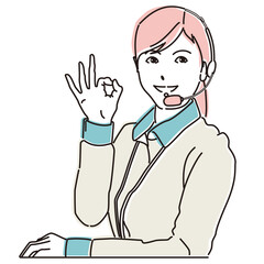 OKを出す溌剌とした働く女性