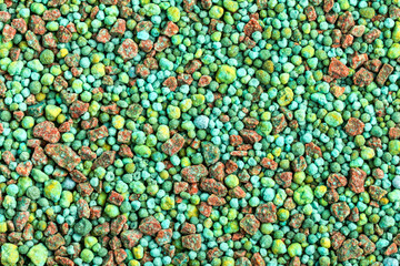 White mineral fertilizer, ammonium nitrate, for application in spring to cereals