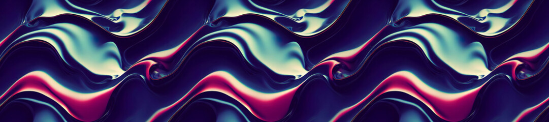 Panoramic abstract iridescent fluid