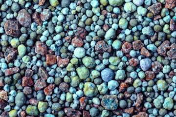 White mineral fertilizer, ammonium nitrate, for application in spring to cereals