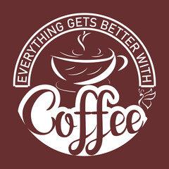 Coffee typography t shirt design 