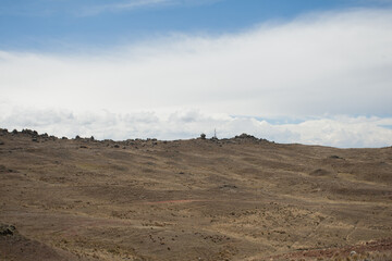 Stone forest in the Andean Cordillera of Peru (Marcavalle, Junin). Concept of nature and landscapes.