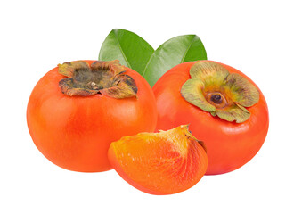 fresh ripe persimmons isolated on transparent png