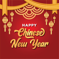 Naklejka premium Happy Chinese New Year 2023