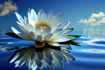water lilie in the blue sky flower