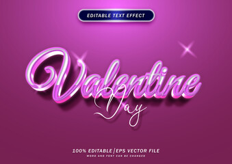 Luxury valentine text effect. editable font effect. glow light background