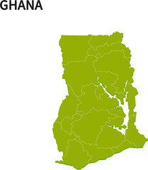 ガーナ/GHANAの地域区分イラスト