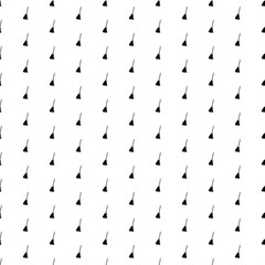 Square seamless background pattern from black broom symbols. The pattern is evenly filled. Vector illustration on white background