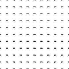 Square seamless background pattern from black bus symbols. The pattern is evenly filled. Vector illustration on white background