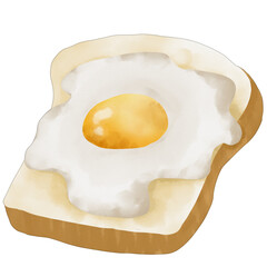 watercolor breakfast fried egg