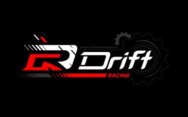 drift racing trendy fashionable vector t-shirt and apparel design, typography, print, poster. Global swatches.  - obrazy, fototapety, plakaty