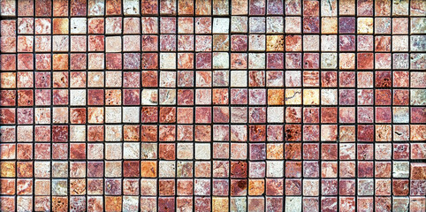 Travertine tile ceramic, mosaic square design seamless texture,