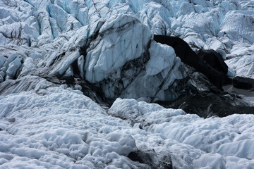 Glacier mixed with glacial silt in Alaska