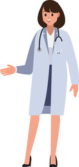 Fototapeta premium doctor woman ,Vector illustration cartoon character 