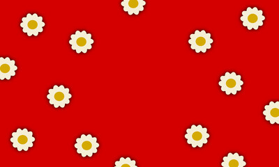 red background with flowers