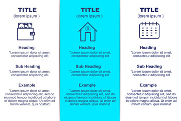 House mortgage home loan payment plan infographic design Business infographic template with heading, subheading, example and icons steps or processes.