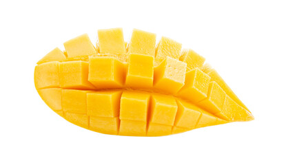mango slices on transparent png