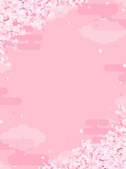 華やかな和風の桜の背景素材（縦向き）